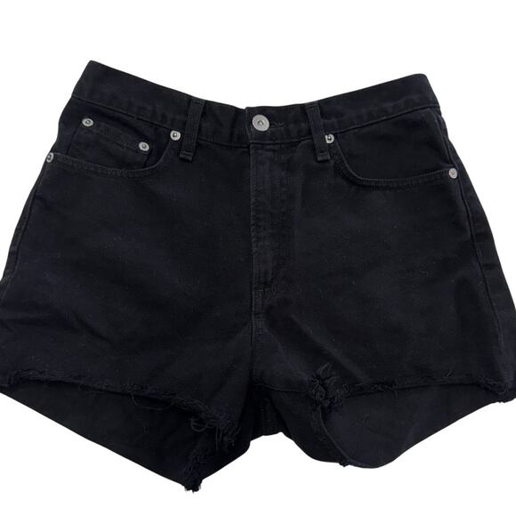 Rag & Bone Shorts Womens 26 Black Justine High Rise Frayed Cutoff Casual Summer - Picture 2 of 10